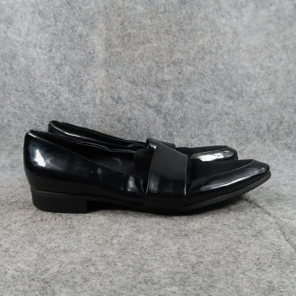 Marc Fisher Shoes Womens 6.5 Loafer Leather Slip On Fashion Black Classic Shaine
